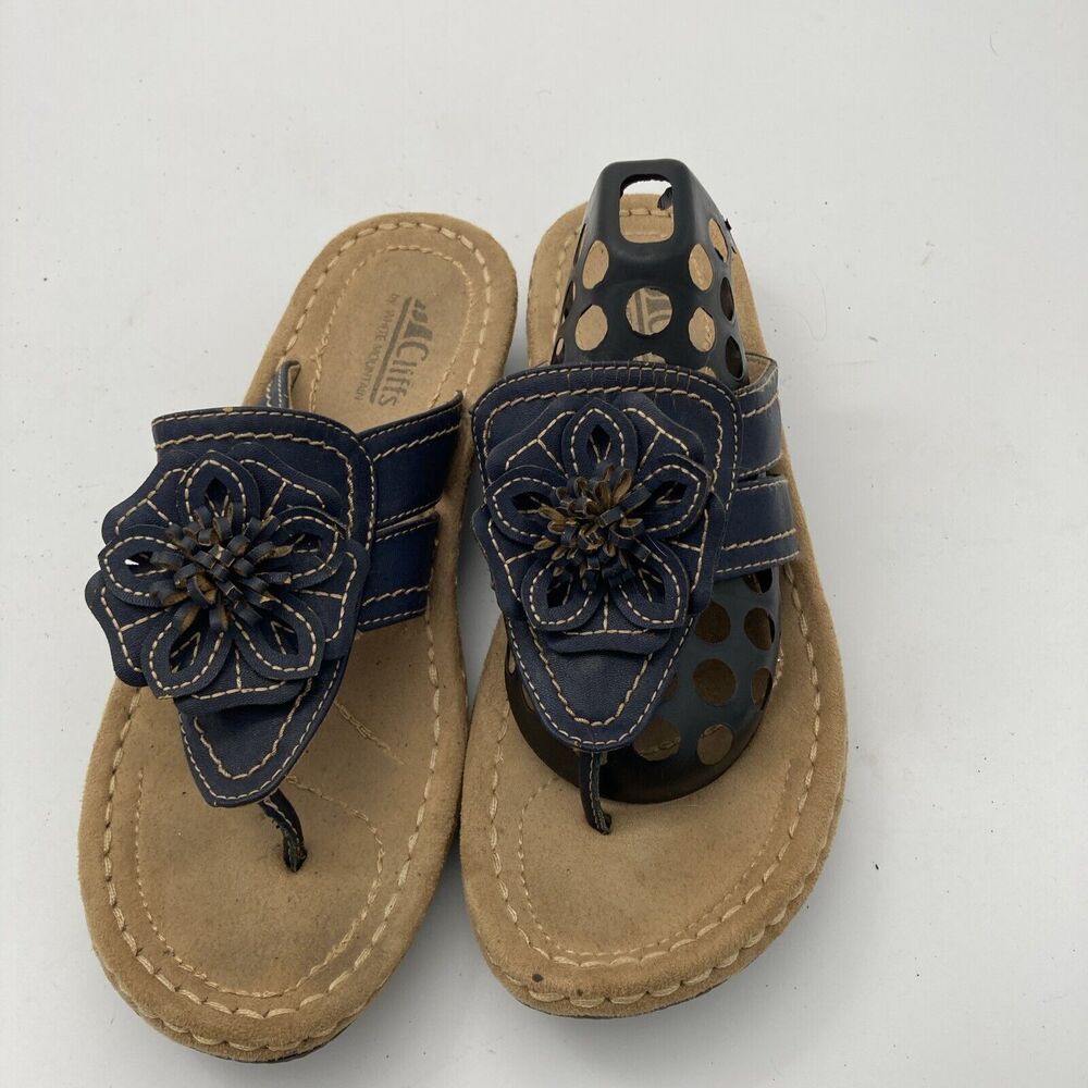 Cliffs By White Mountain Carnation Sandals Blue/Smooth Women's 9 M Pre-owned